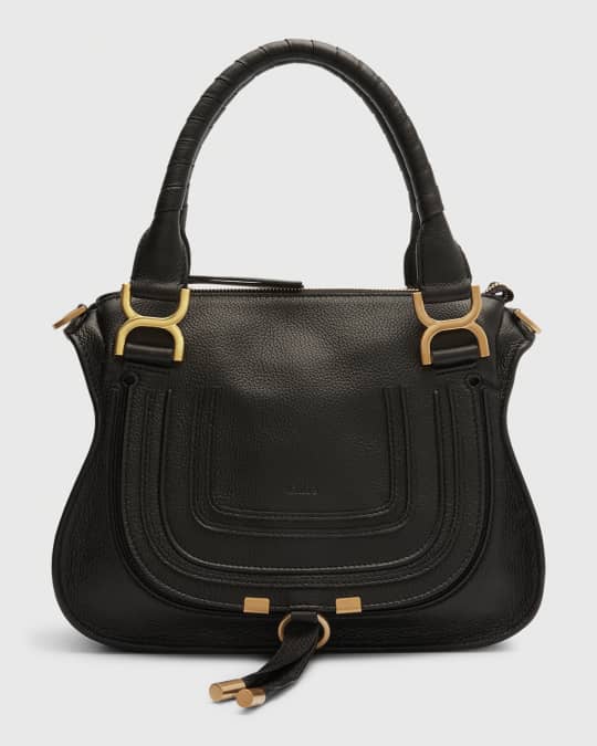 Chloe Marcie Small Satchel Bag in Grained Calfskin | Neiman