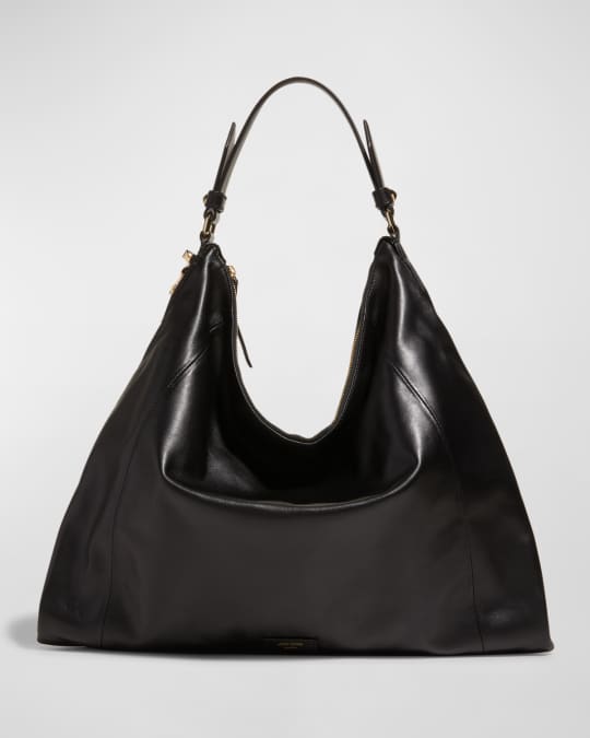 Jimmy Choo Ana Zip Calf Leather Hobo Bag | Neiman Marcus