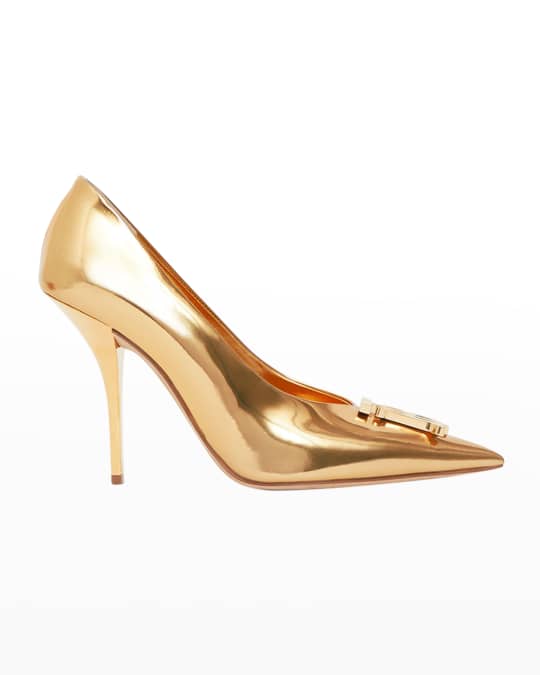 Burberry pumps gold clearance