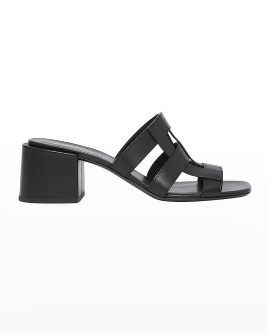 Burberry Lyna Caged Leather Slide Sandals | Neiman Marcus