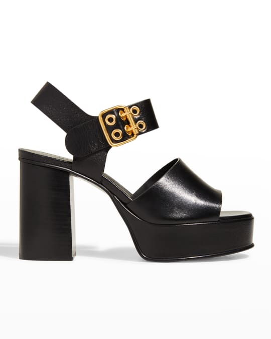 See by Chloe Lexy Leather Buckle Platform Sandals | Neiman Marcus