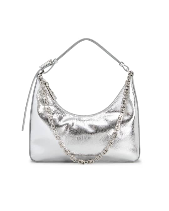 Givenchy Small Moon Cutout Hobo Bag in Metallic Lambskin Leather ...