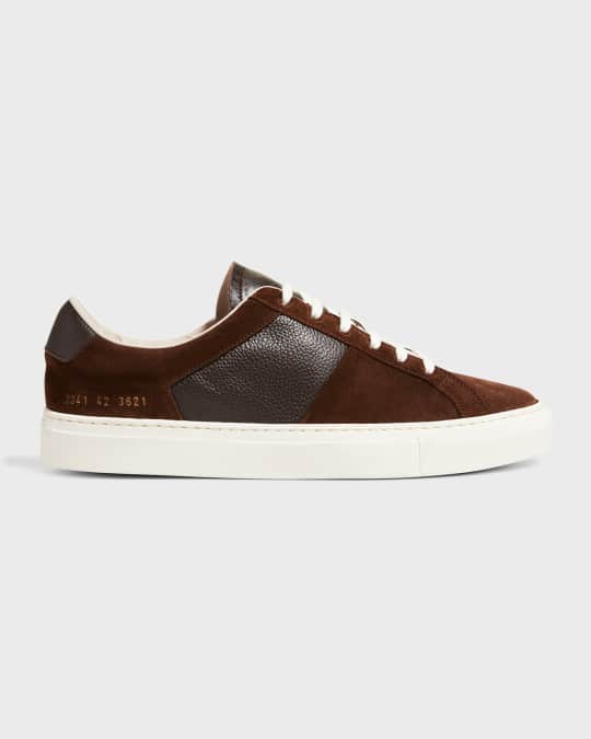 Common Projects Men's Winter Achilles Leather-Suede Low-Top Sneakers ...