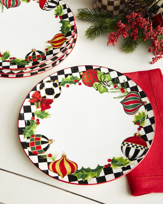 MacKenzie-Childs Deck The Halls Dinner Plates, Set of 4 | Neiman