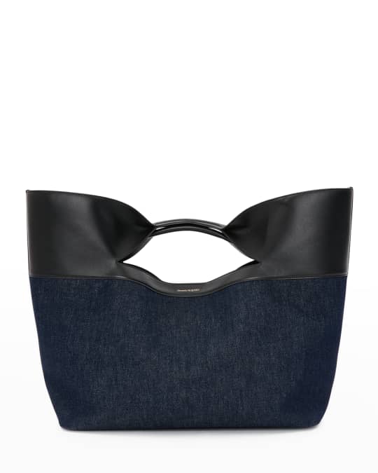 Alexander McQueen The Bow Large Denim Top Handle Bag Neiman Marcus