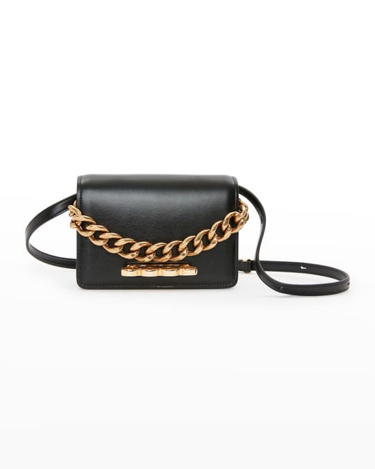 McQueen Four Ring Mini Chain Crossbody Bag | Neiman Marcus