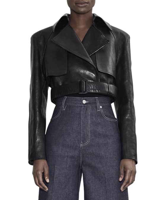 Et Ochs Parker Leather Crop Trench Jacket | Neiman Marcus