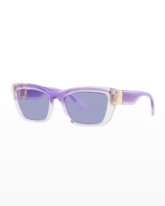 Dolce&Gabbana Glitter Propionate Cat-Eye Sunglasses | Neiman Marcus