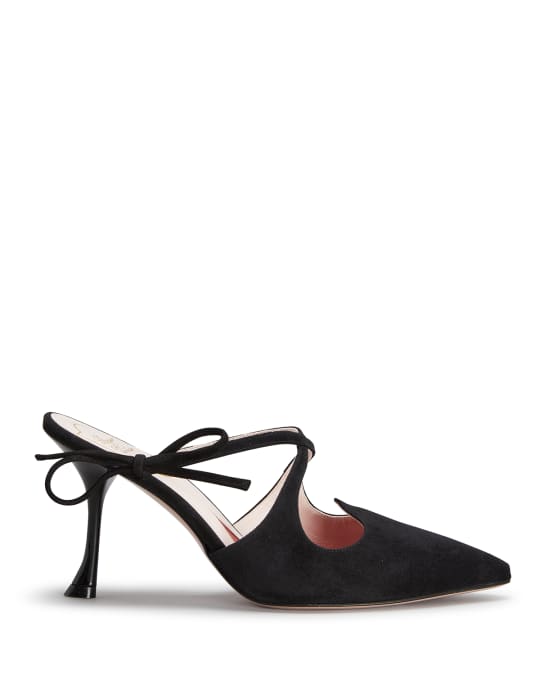 I Love Vivier Suede Bow Mules