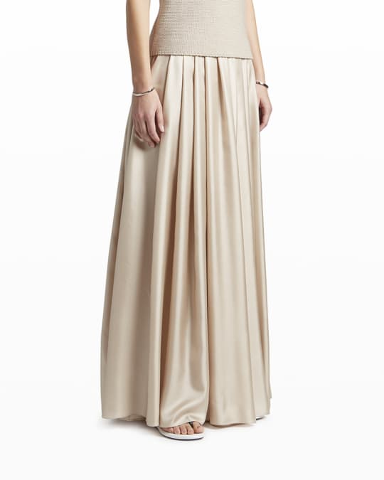 スカート Giorgio Armani Silk Maxi Skirt With Gathered Waistband Giorgio Armani Silk Maxi Skirt | Blue | FARFETCH