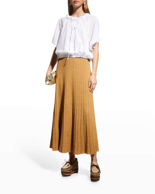 スカート Tory Burch FW25 Brown viscose skirt (170771 211) t-monogram-midi-wrap-skirt-on-