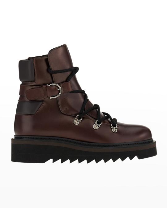 Ferragamo Elimo Runway Leather Hiker Boots | Neiman Marcus