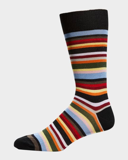 Paul Smith Men's Multi-Stripe Socks | Neiman Marcus
