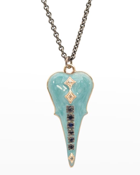 Armenta Metallic Turquoise Heart Shield Pendant Necklace Neiman