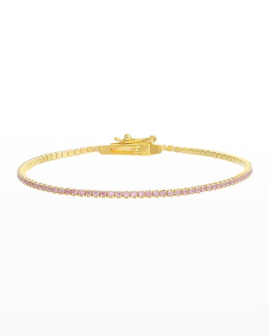 Thin Gemstone Tennis Bracelet