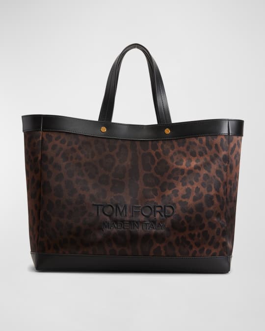 TOM FORD Animalier Small Leopard Shopping Tote Bag Neiman Marcus