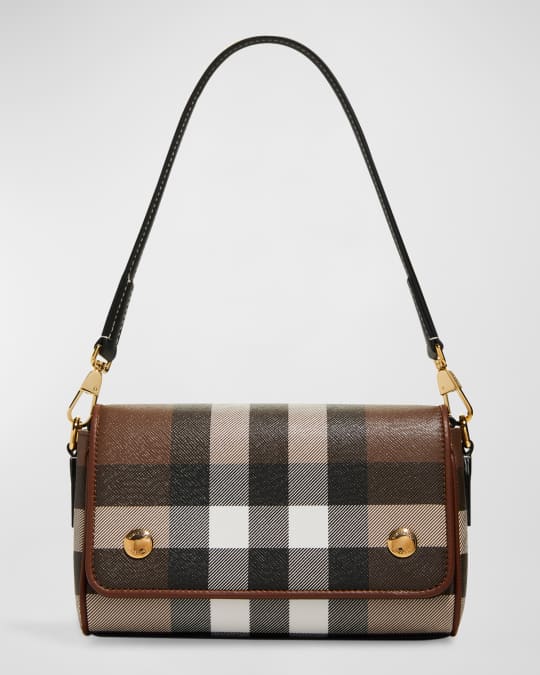 Burberry Brown E-Canvas Hackberry Monogram Shoulder Bag - ShopStyle