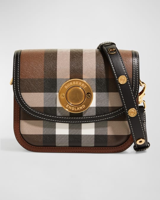 Burberry Small Note Check Canvas Crossbody Bag | Neiman Marcus