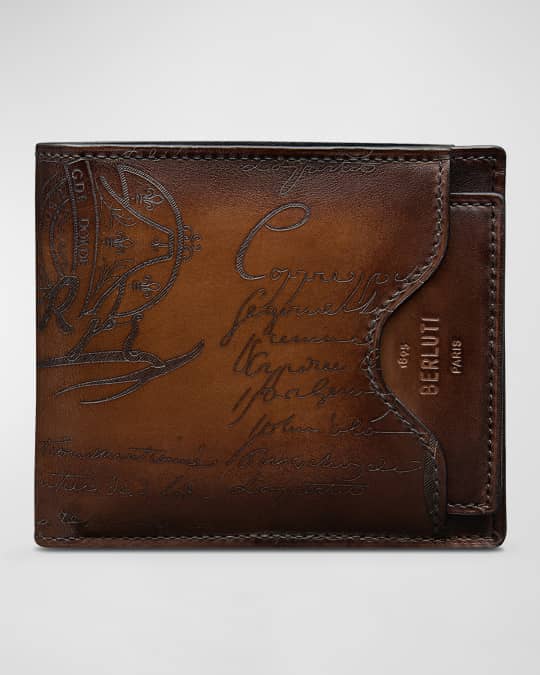 Berluti Men's Makore 2-in-1 Scritto Leather Bifold Wallet | Neiman