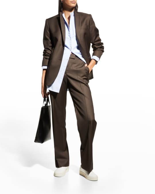 Ilenia Wool Pleated Straight Trousers