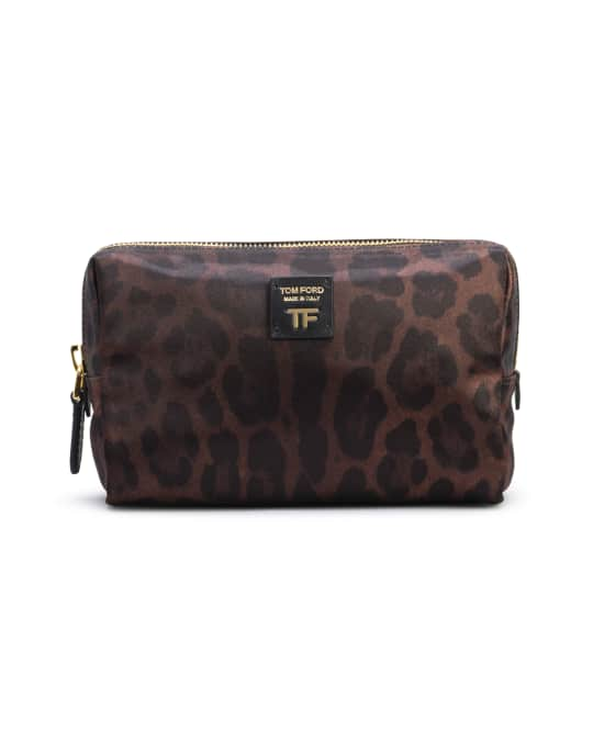 TOM FORD Animalier Leopard Nylon Cosmetic Pouch Bag | Neiman Marcus