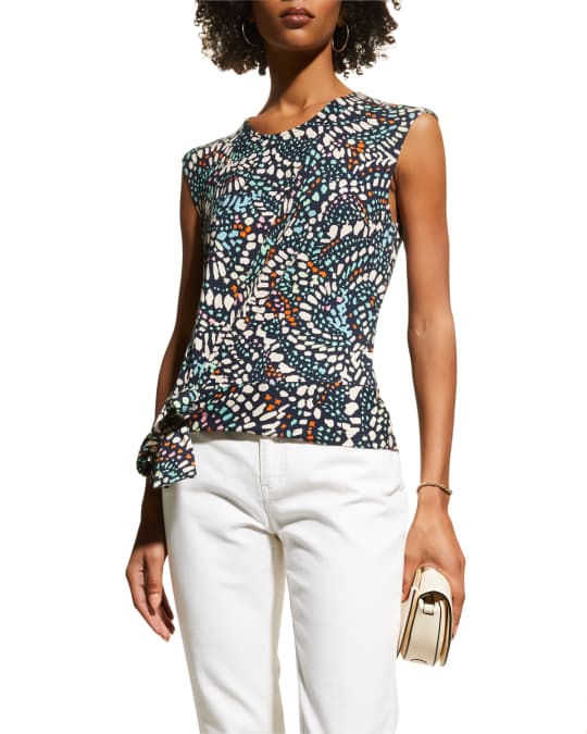 NIC+ZOE Mosaic Dots Side-Tie Top | Neiman Marcus