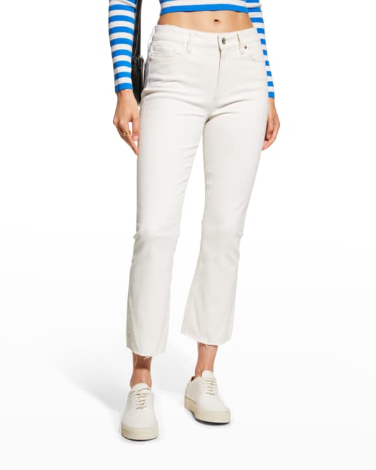 PAIGE Colette Straight Raw Hem Cropped Jeans | Neiman Marcus