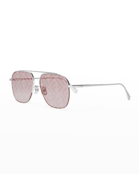 FF Logo Metal Aviator Sunglasses