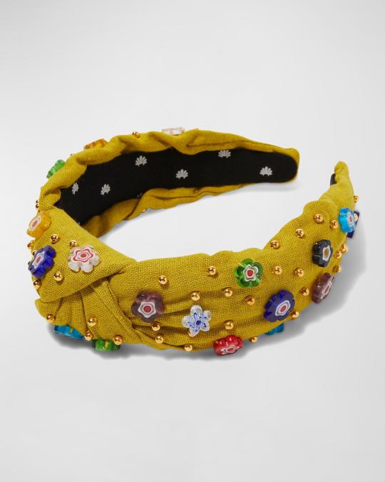 Lele Sadoughi Margherita Studded Flower Headband | Neiman Marcus display picture 1