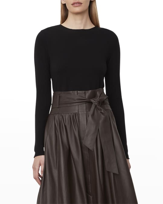 Vince leather pleated skirt clearance