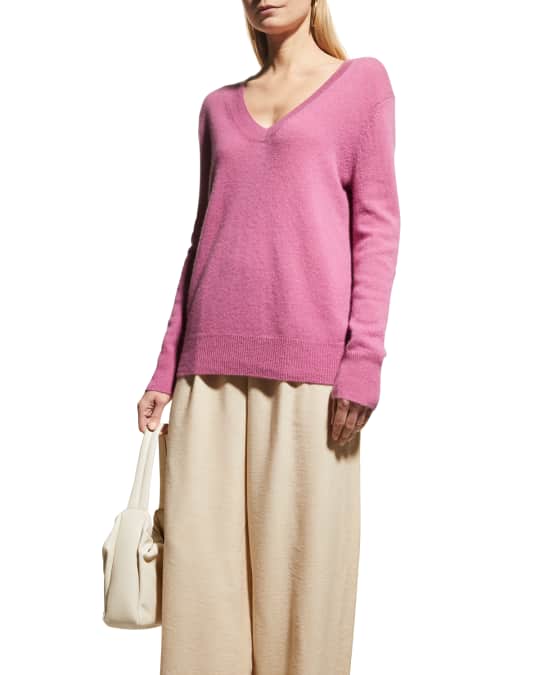 Cashmere Raglan Sleeve V Neck Sweater