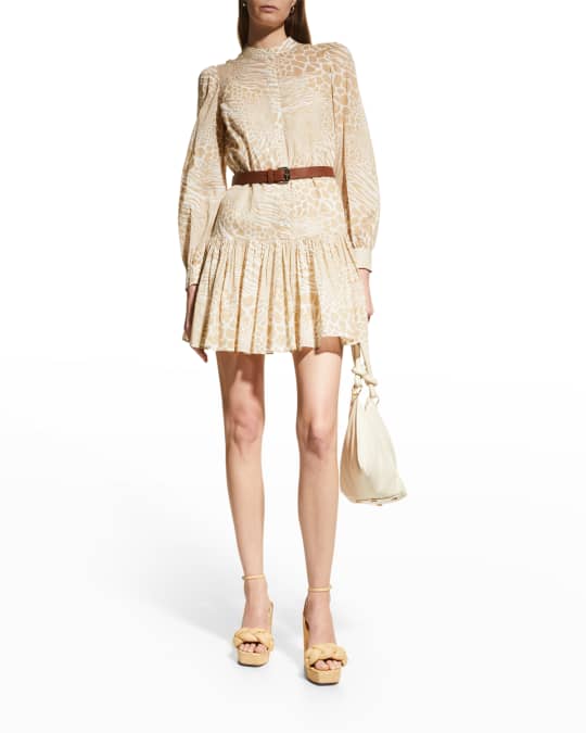 MICHAEL Michael Kors Animal Print Flounce Ruffle Dress Neiman Marcus