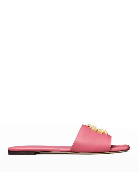Tory Burch Eleanor Calfskin Medallion Flat Sandals Neiman Marcus