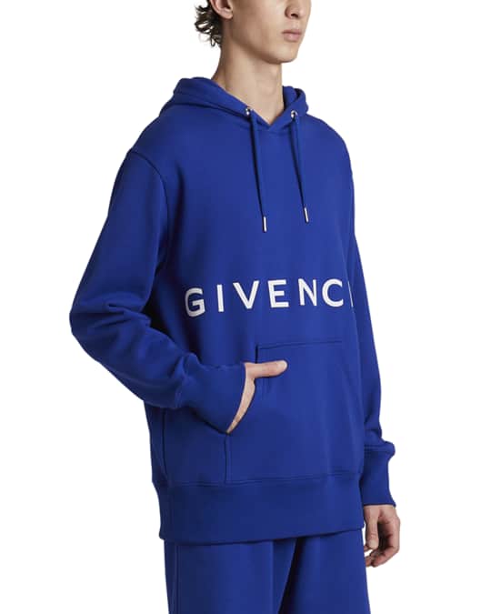 Givenchy Men's Classic-Fit Bonded Logo Hoodie | Neiman Marcus