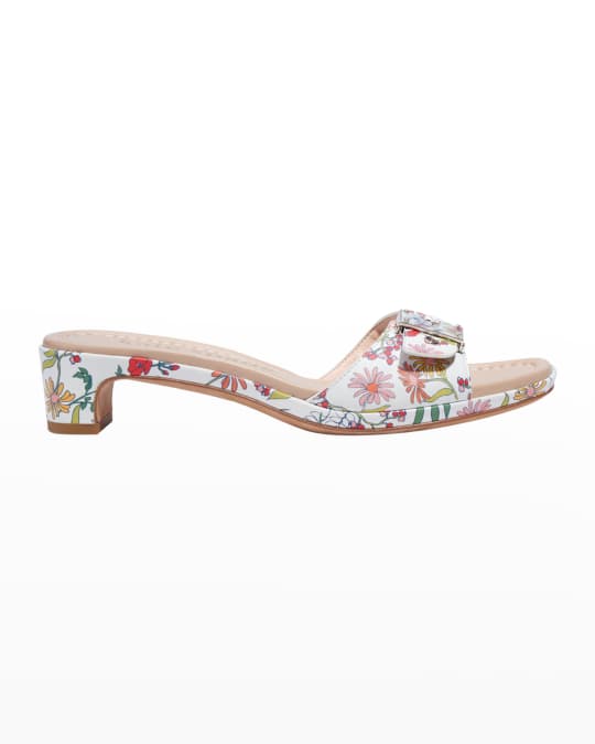 kate spade new york gazebo floral-print buckle sandals | Neiman Marcus