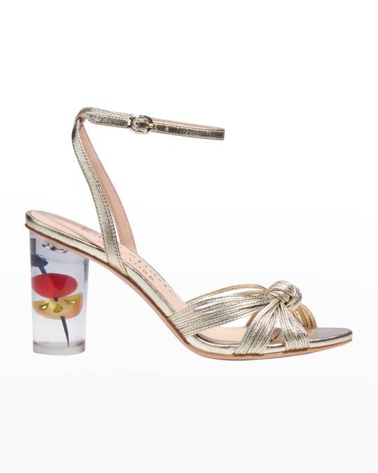 kate spade new york happy hour cocktail-heel metallic sandals 