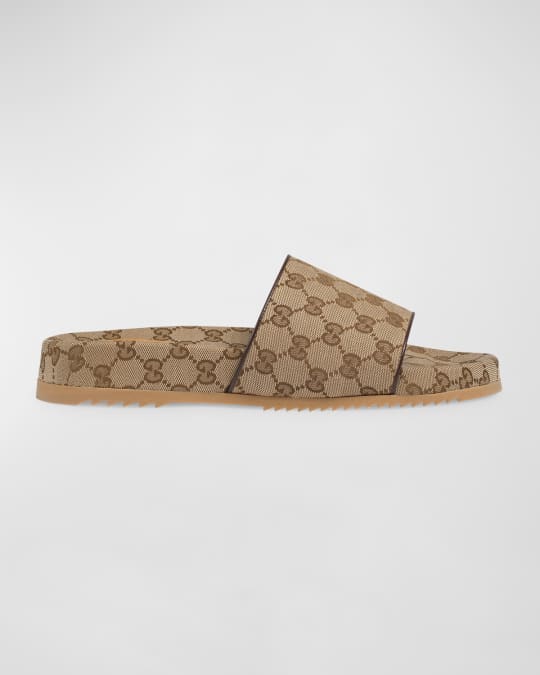 Gucci canvas slides deals