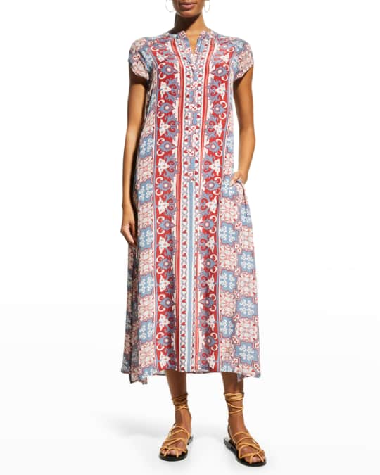 Carolina K Van Printed Front-Zip Maxi Dress | Neiman Marcus