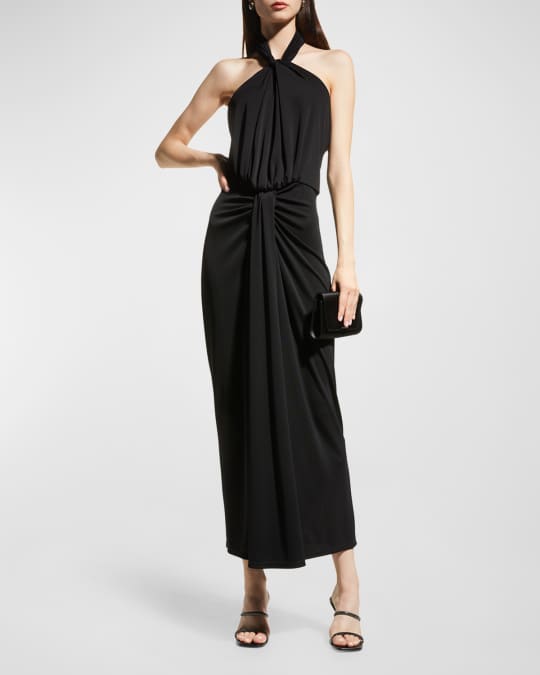 Cinq a Sept Kaily Twisted Jersey Halter Maxi Dress | Neiman Marcus