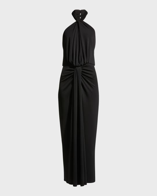 Cinq a Sept Kaily Twisted Jersey Halter Maxi Dress | Neiman Marcus