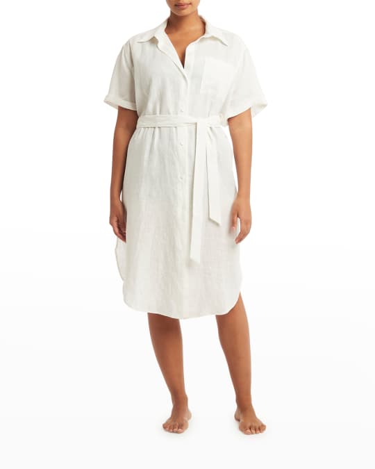 Linen Wrap Coverup Shirtdress