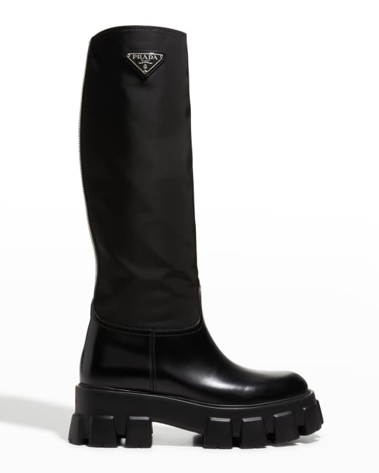 Prada Monolith knit boots