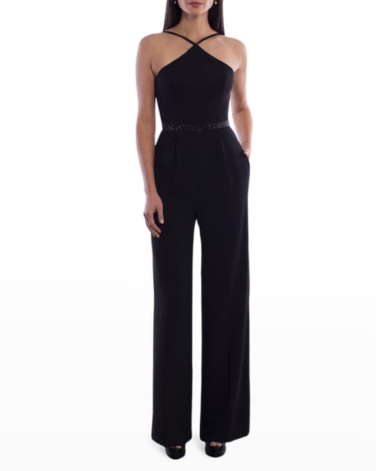 Janeth Beaded Halter Jumpsuit