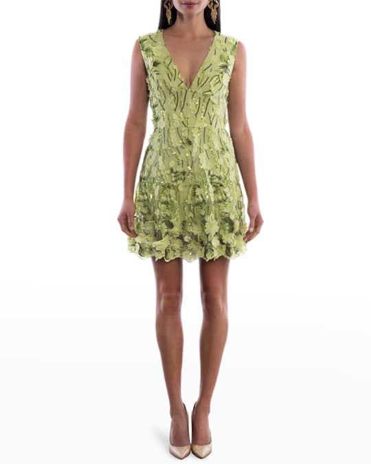 helsi beaded dress HELSI Frida Beaded Floral Appliqué Mini Dress White
