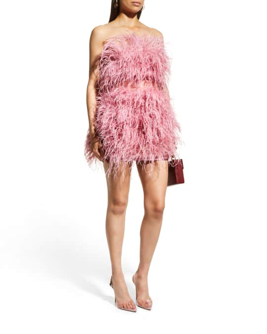 Rose Feather Mini Dress