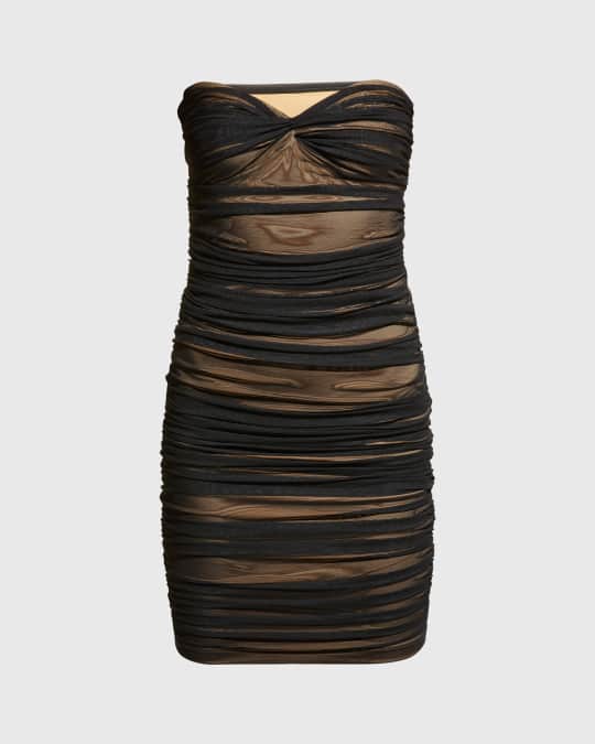 norma kamali walter slim strapless sweetheart shirred mesh dress norma kamali walter slim strapless sweetheart shirred mesh dress Norma  Kamali