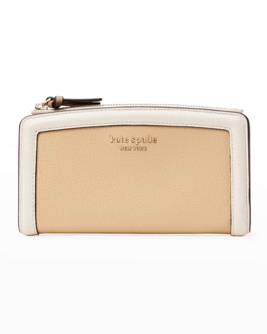kate spade new york knott zip pebble leather slim wallet | Neiman Marcus