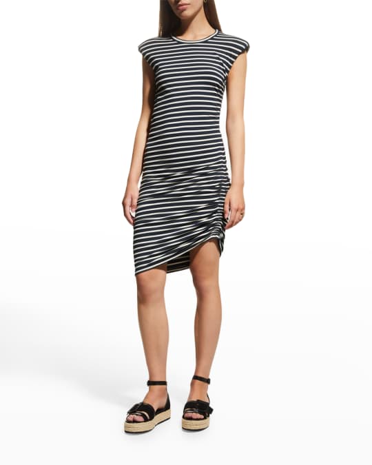 veronica beard striped ruched dress Veronica Beard