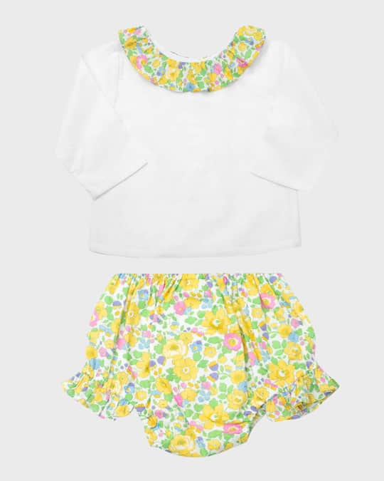 Girl's Betsy Blouse W/ Bloomers Set, Size Newborn-24M