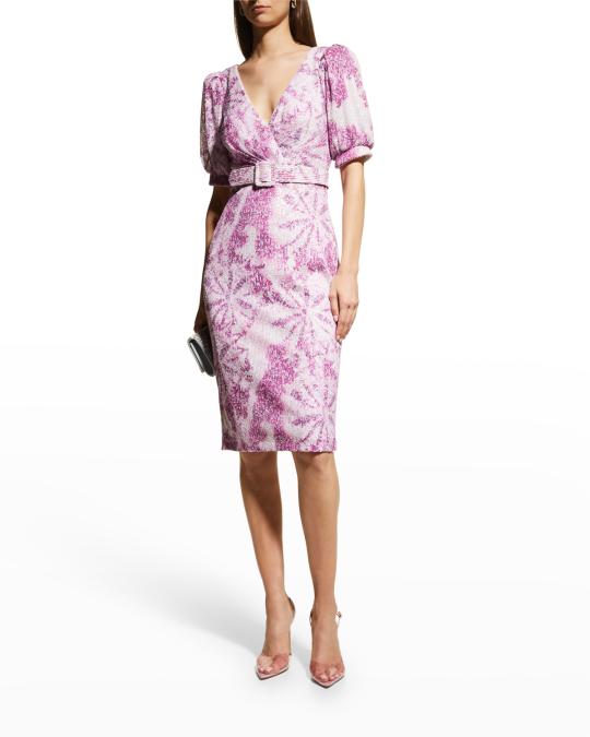 badgley mischka purple sequin dress Badgley Mischka Collection Cutout Sequin Sheath Dress